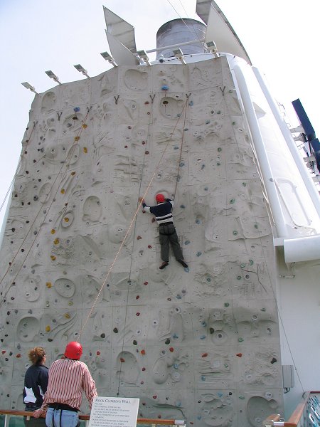 Climbing wall on the Radiance of the Seas.